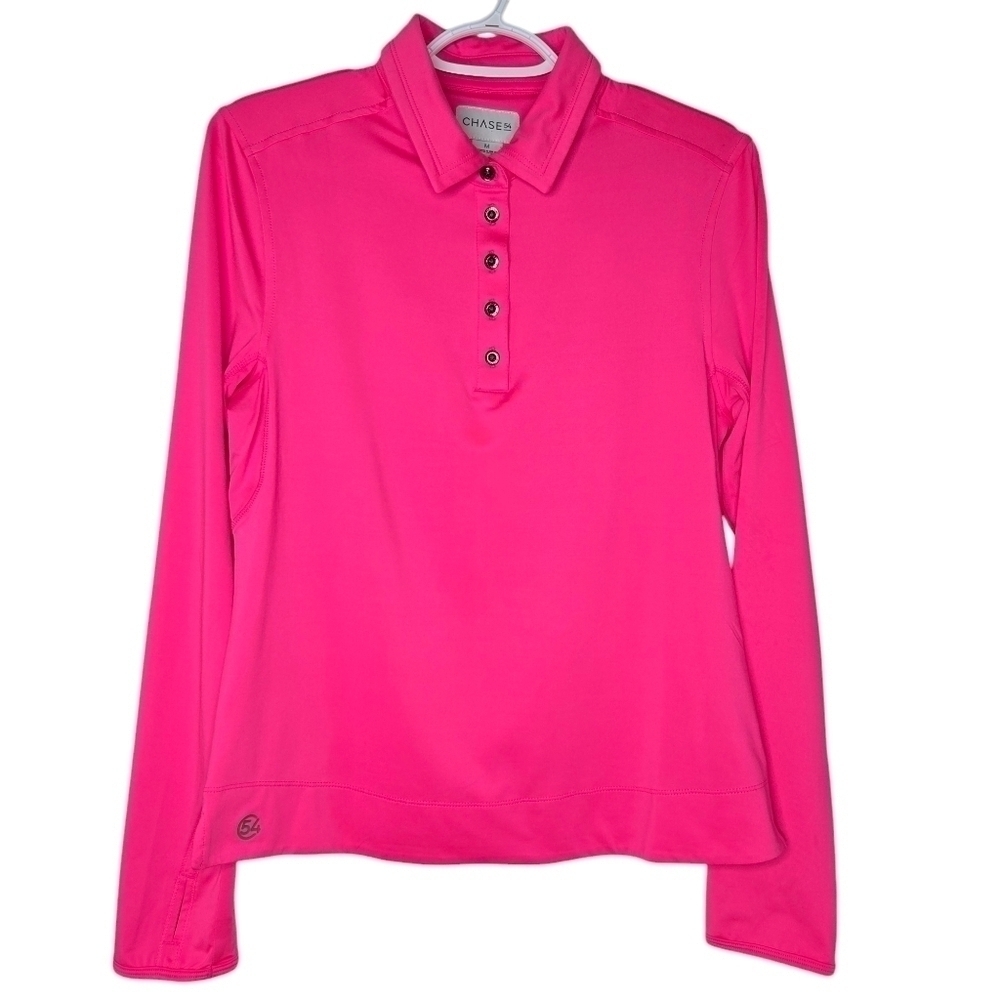 CHASE 54 Women's Golf Performance Quarter Button Down Shirt Pink Size Medium